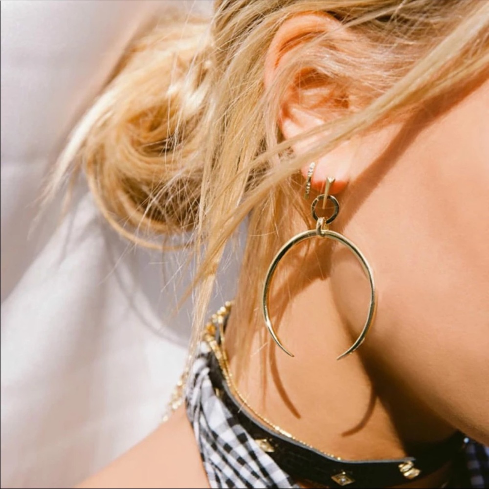 • Ingrid • Boho Moon Antique Style Earrings - Picture 2 of 7